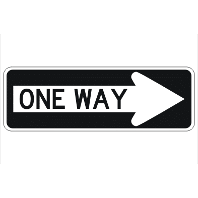 Regulatory Road Sign - One Way Right Arrow - 200 x 600mm 0.7 kg