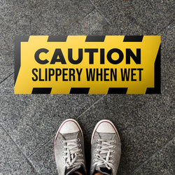 Caution Slippery When Wet Floor Sticker - 450 x 180mm