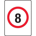 8km Speed Sign - 450x600mm 0.7 kg