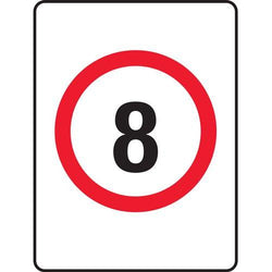 8km Speed Sign - 450x600mm 0.7 kg