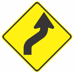 Right Reverse Curve Sign - 600x600mm 0.7 kg